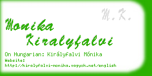 monika kiralyfalvi business card