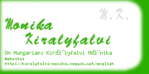 monika kiralyfalvi business card